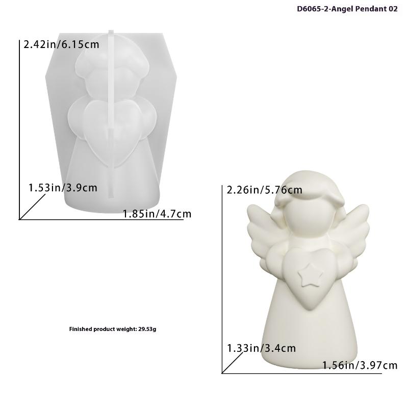 Heart Wings Angel Silicone Scented Candle Mold Diy Girl Sculpture Gypsum Home Decor Handmade Human Resin Mold For Birthday Gifts
