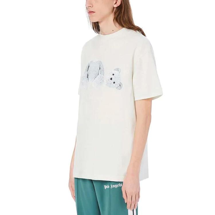 PALM ANGELS T-Shirts Men's White Crew Neck Moderate Heavyweight PMAA001E20JER0044401