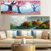 Nordic Landscape Oil Painting Maple Leaf Watercolor Art Canvas Painting Living Room Corridor Office Home Decoration Mural No Frame