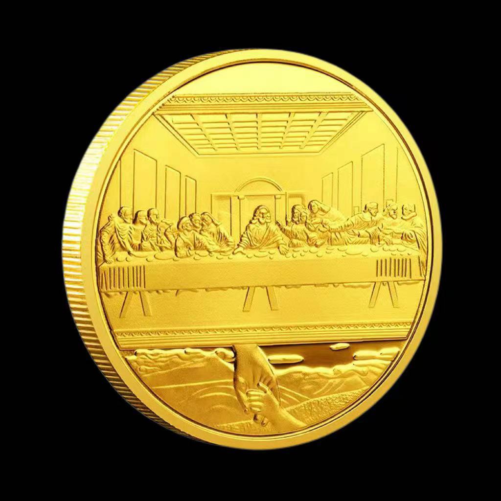 Памятная монета 1 шт. Тайная вечеря, 1,57 дюйма, Металлическая коллекционная, на тему Иисуса, Детализированное религиозное произведение искусства, Идея христианского подарка