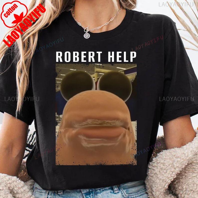 Funny Marcus The Worm Robert Help Meme Weirdcore Internet Humor Tee Viral Meme Graphic Top Surreal Aesthetic Funny Gift Unisex
