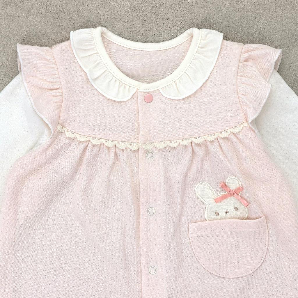 Baby Castle Coverall with Bunny Size Made in Japan Pocket, 70,