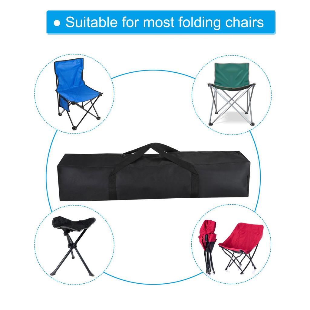 PATIKIL 47" Camp Chair Replacement Bag Set of 2 Nylon Collapsible Carry Bags with Shoulder Strap for Outdoor Camping Black