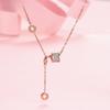 Small Waist Full Diamond Necklace Women's Round Pendant Niche High-end Korean Version Pendant Fashion Jewelry