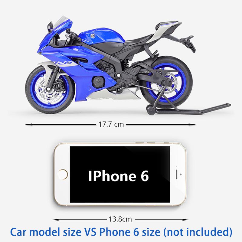 1/12 Scale Welly 2020 YAMAHA YZF-R6 Alloy Motorcycle Model Diecasts Metal Toy Vehicles Motorcycle Model High Simulation Collection Childrens Gifts