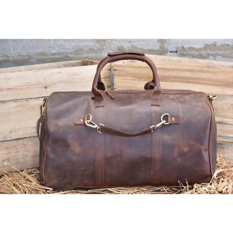 Кожаная сумка-саквояж рождественская мужская кожаная дорожная сумка дорожная сумка для ночевки мужской подарок ему папе сумка-саквояж