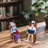 Reader Skull Figurines Skeleton Statue Halloween Decoration Halloween Skeleton Elderly Statues for Porch Courtyard Decor