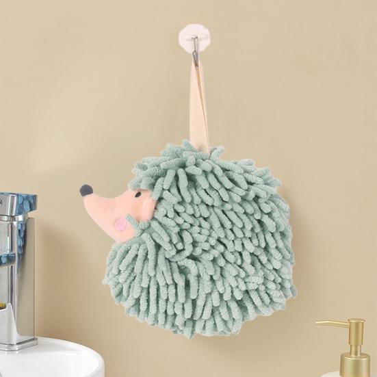 2 шт., полотенца для рук с шариками в виде ежа, сильные впитывающие, быстросохнущие с подвесной веревкой, полотенце для рук из синели из микрофибры