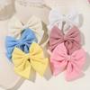 1 шт. 4,5-дюймовые милые банты для волос, заколки для волос для маленьких девочек, деликатные заколки для волос из репсовой ленты, головные уборы, детские аксессуары для волос