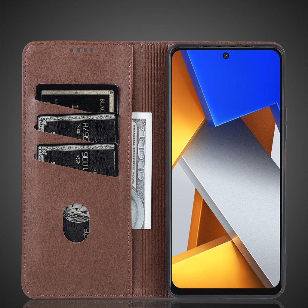 Роскошный магнитный адсорбционный кожаный чехол для Xiaomi POCOPHONE POCO M4 Pro 6.43" Flip Cover Защитный чехол Fundas Coque