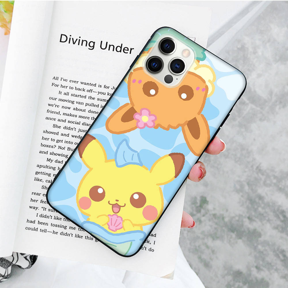 JP39 Pikachus Black Soft Case for Xiaomi Poco X6 X4 M5 M6 F5 F6 C65 C55 C50 C51 C40 Pro Redmi 14C A3X 13C 12C 11T 10A 9C Note 7 6 8A Plus
