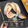 100% Silk Scarf Elk Printed Square Scarves for Women Wrap Kerchief Mulberry Silk Bandana Fashion Luxury Headband Hijab