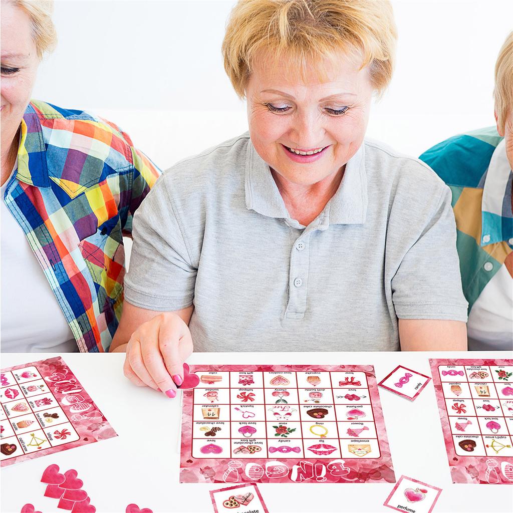 Игровые карты Bingo на День святого Валентина 24Players для детей Карточные игры для вечеринок Школьные игры для класса Семейное развлечение