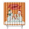 Christmas Shower Curtain Floor Mat Combination Four-Piece Set Bathroom Toilet Carpet Shower Room Mat Foot Mat