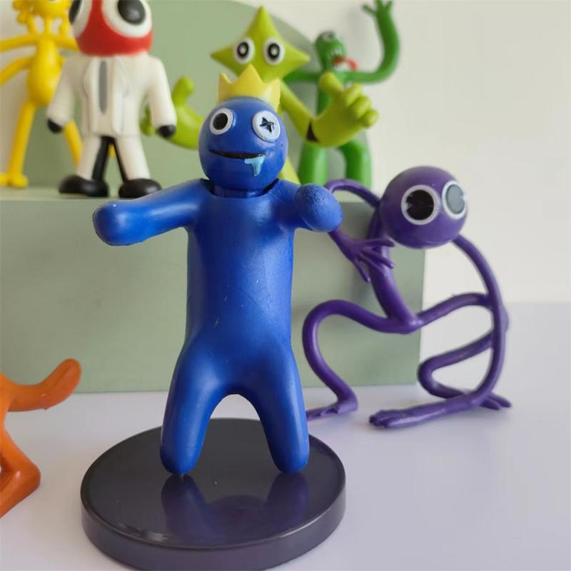 Набор аниме-фигурок Rainbow Friends Розово-синий Монстр Модель Мультяшный Персонаж Статуэтка Топпер для торта Украшения Игрушки для детей