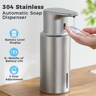 Dispensador de jabón de cocina de 480 ml con sensor automático, máquina dispensadora de desinfectante de manos, dispensador eléctrico inteligente de jabón para el cuerpo, acero inoxidable 304