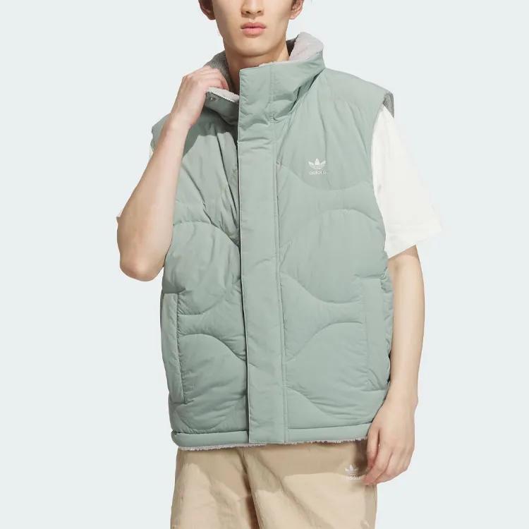 Adidas Originals Vests Men's Dusty Green Stand Collar Moderate Other (Unisex) Vests IM8439