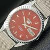 ВОССТАНОВЛЕННЫЕ АВТОМАТИЧЕСКИЕ МУЖСКИЕ ЧАСЫ SEIKO 5 СДЕЛАНО В ЯПОНИИ КРАСНЫЙ ЦИФЕРБЛАТ ЗАКАЗНОЙ a440005-2 QV90-a440005