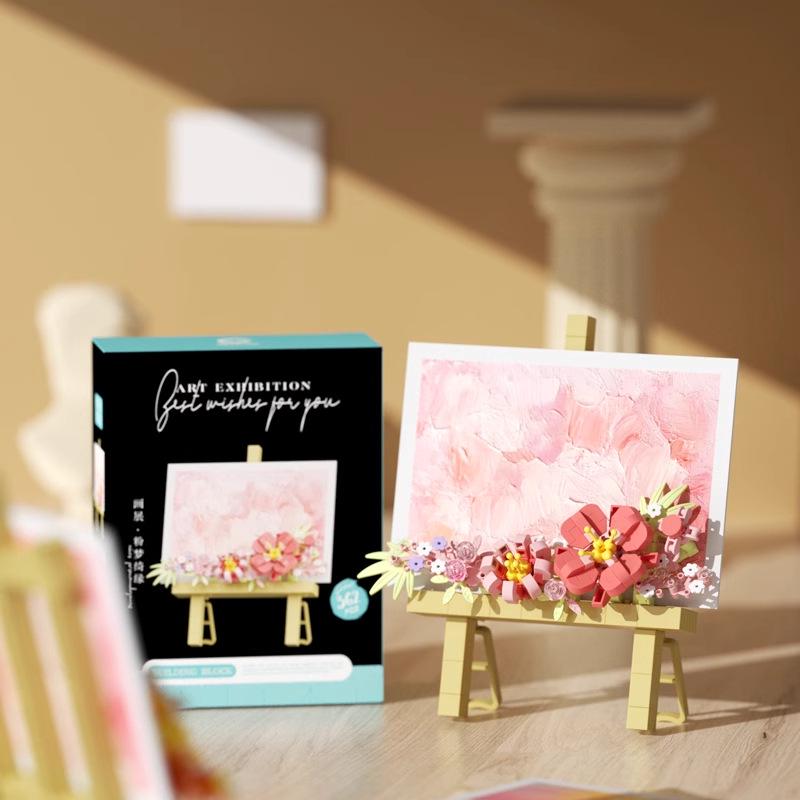 Cross-Border Lego Immortal Flower Basket Building Block Set - Rose Bonsai & Children's Assembly Toy for Teacher's Day Gift