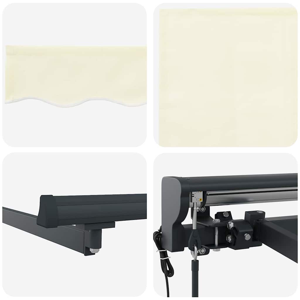 Retractable Awning Cream 400 x 300 cm Polyester and Aluminum