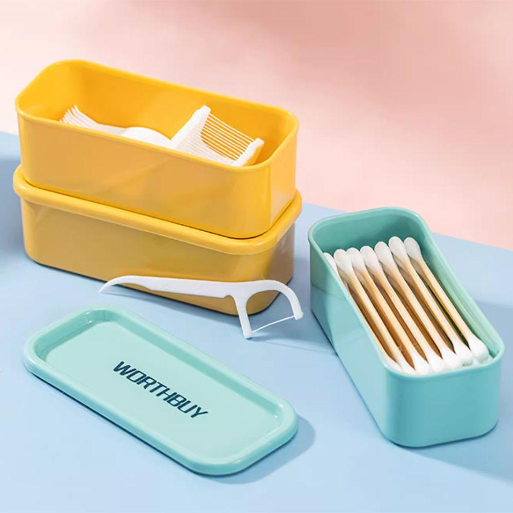 Mini Dental Floss Holder Portable Sundries Organizer Box Simple Cotton Swab Box Travel