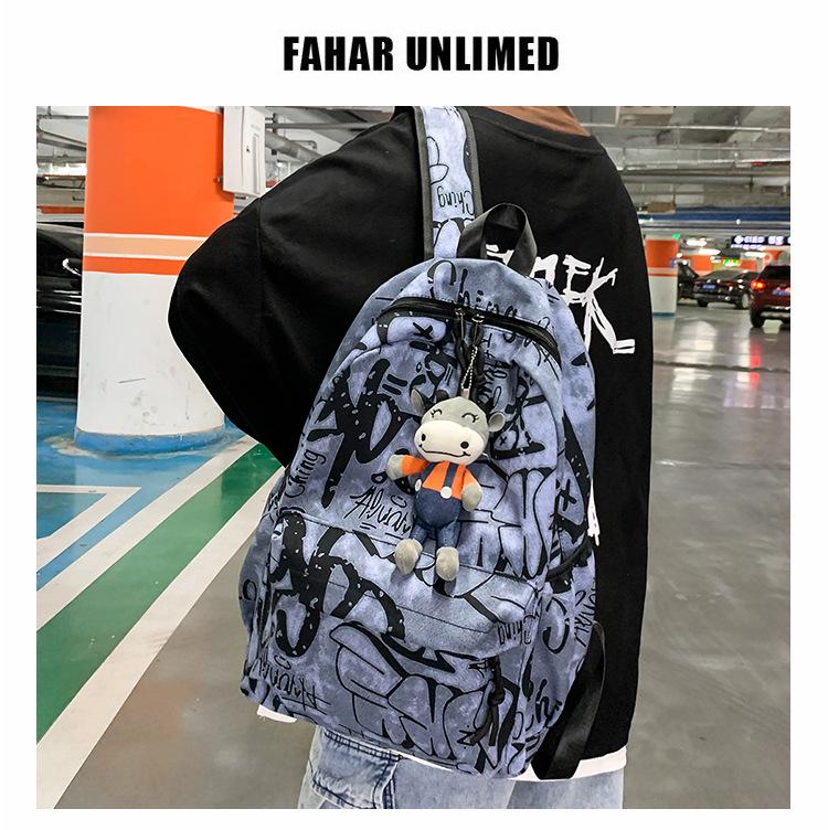 Trendy Schoolbag for Students: Men's & Girls' Junior High, High School, College Canvas Backpack