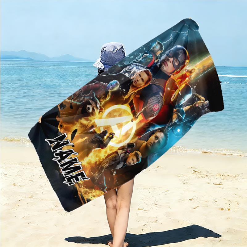 Personalized "Green Forest Guardian" Beach Towel Microfiber Beach Towel Thin Absorbent for Beach Swimming Yoga Bath Sports. 0910380