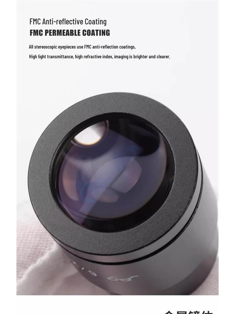 Wide-Angle Eyepiece Stereo Microscope with Reticle and Lens Adapter