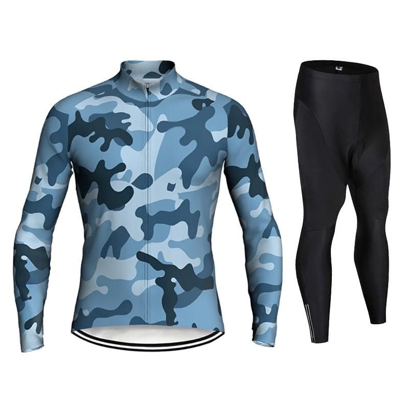 Long Sleeve Cycling Jersey Set Unisex Breathable Training Wear