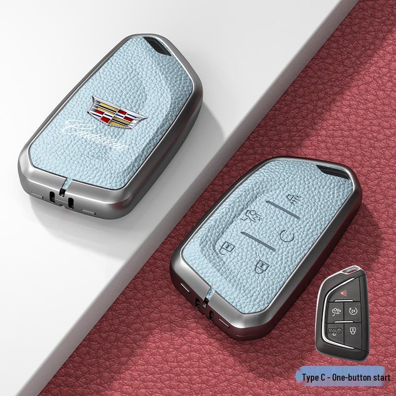 Кожаный чехол для ключа для Cadillac XT5/CT6/XT4/XTS и ATSL – Унисекс-дизайн с пряжкой