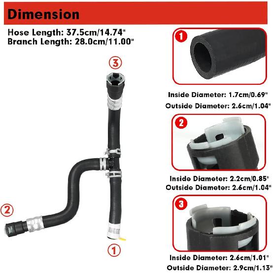 20765678 Шланг подогревателя двигателя для 2009-2017 Chevrolet Traverse, 2007-2016 GMC Acadia, 2008-2017 Buick Enclave, 2007-2010 Saturn Outlook Впускной шланг системы отопления и кондиционирования