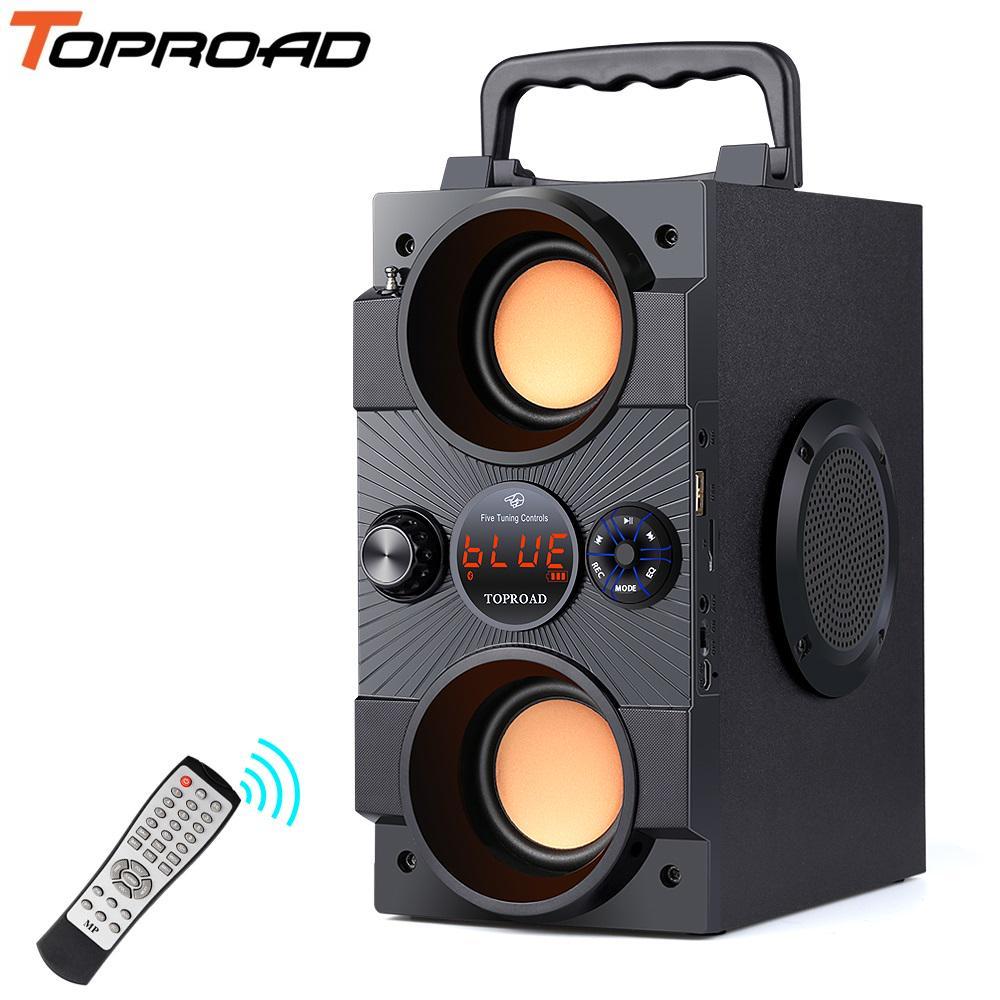 TOPROAD Портативный Bluetooth Динамик 30 Вт Большой Мощности Тяжелый Бас Беспроводные Колонки Сабвуфер Поддержка Дистанционного Управления FM Микрофон TF AUX USB