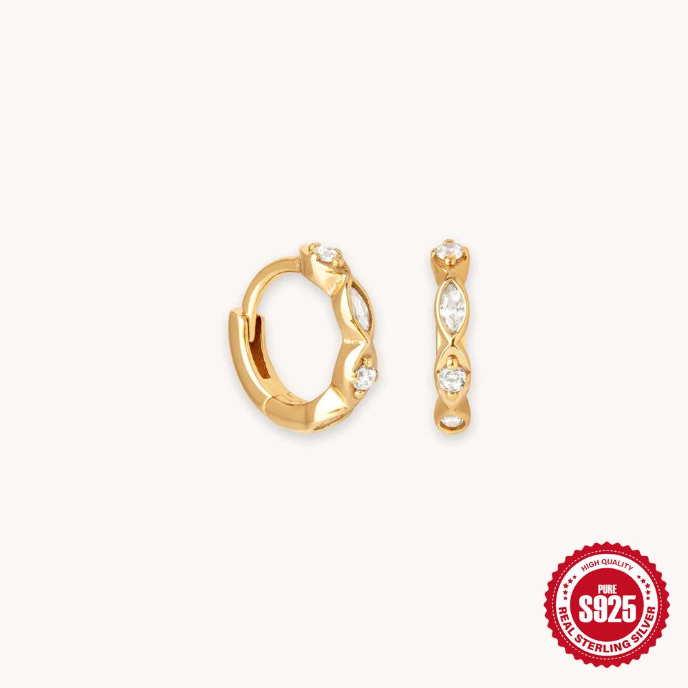 S925 Sterling Silver Fashion Ins Wind Single Row Wave Diamond Earrings Earrings Earrings Earrings