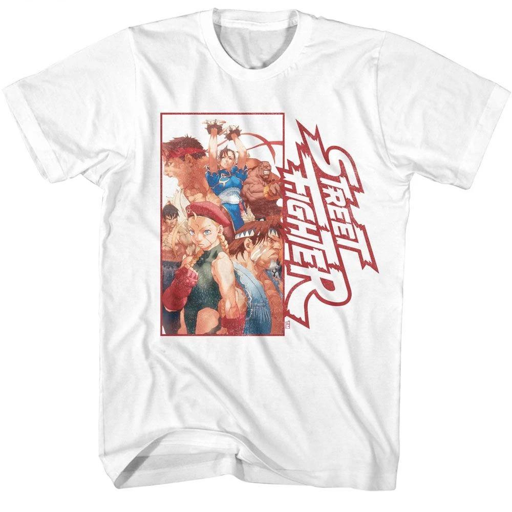Street Fighter Multi Character Rectangle White Gaming Children's T-shirt