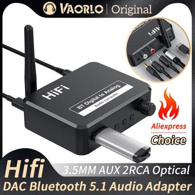 Цифро-аналоговый аудио ЦАП-преобразователь Адаптер Цифровой SPDIF Оптический Toslink на 3,5 мм 3,5 AUX Jack RCA L/R Bluetooth 5.1 Ресивер