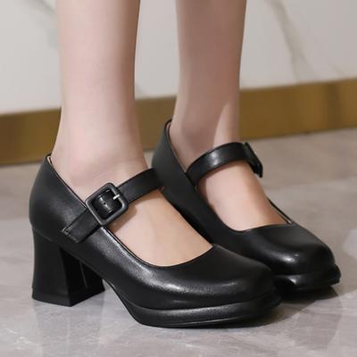 Women's Mary Janes Shoes High Heels Platform New 2025 SpringFashion Strap Black Nude Heeled Office Wedding Shoes Dress Pumps