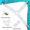 4 PCS Fitted Bed Sheet Straps - Elastic Suspenders with Metal Clips for Bed Sheets, Mattress Covers, Sofa Cushions - Adjustable Fasteners to Keep