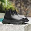 Модные высококачественные мужские классические повседневные кожаные ботинки челси, роскошные дизайнерские ботинки на толстой подошве, короткие высокие ботинки в британском стиле