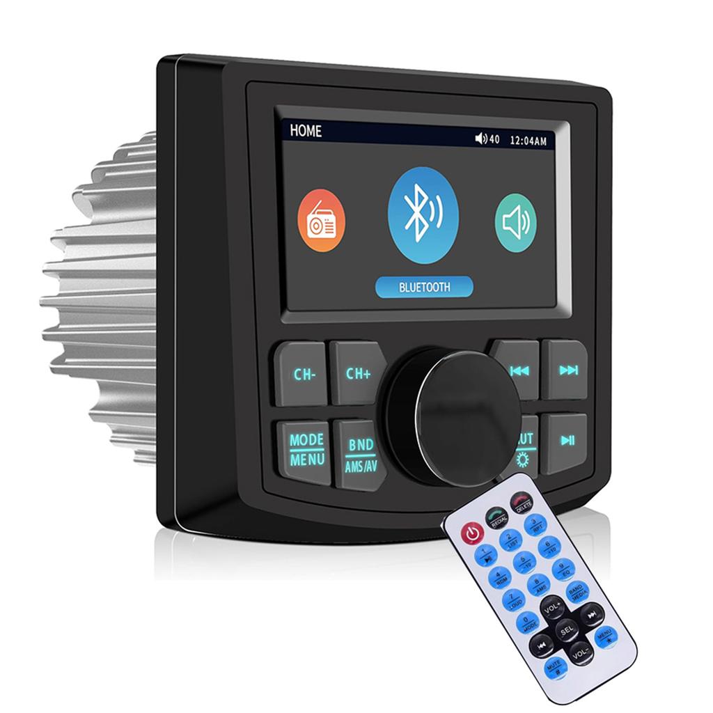 Marine MP5 Radio SPA RZR Bluetooth AM FM UTV RDS Multimedia Video Player 3-inch Screen AU-X