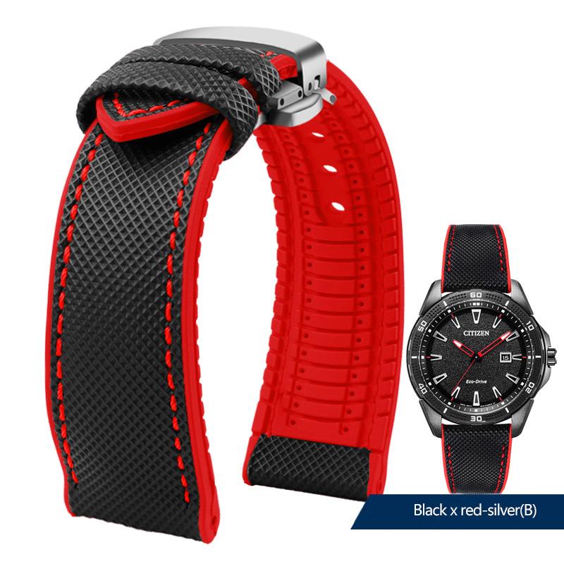 20 мм 22 мм Браслет Нейлон Силикон Снизу Часовой Ремешок для Серии Seiko PROSPEX Omega SEAMASTER 300 Холст Резина Спортивный Ремешок