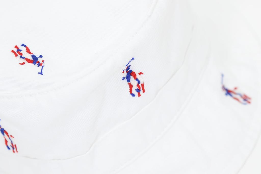 (Поло Ральф Лорен) Мужская и женская хлопковая панама с вышивкой «Мульти-пони» 01080039 размер LXL БЕЛАЯ [Б/У]