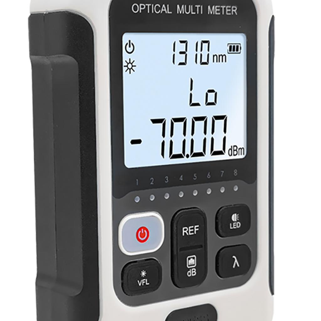 Handheld Optical Multimeter High Accuracy Rechargeable Optical Power Meter Fiber Optic Tester ‑50 To +26dBm TM570AL V15
