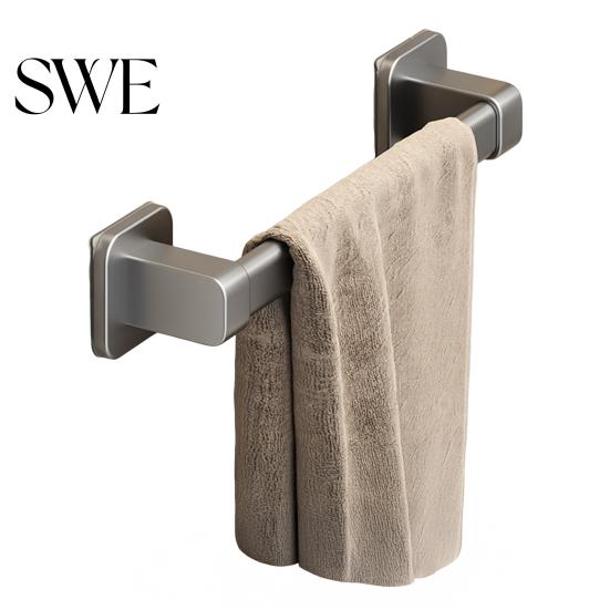 Towel Bar Self-Adhesive Rack Hand Strong Load-bearing Self-adhesive Bathroom Organizer Easy to Install Wall Mounted Hanger