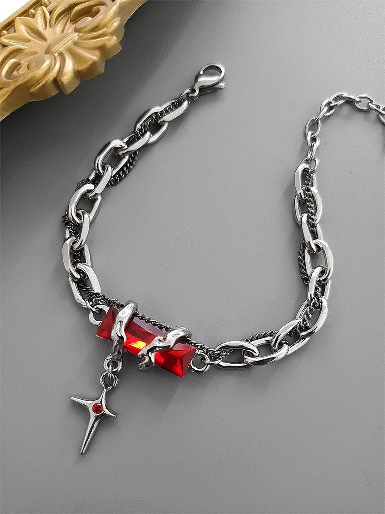 Браслет из титановой стали с плетением в виде звезды для мужчин, новый минималистичный дизайн, универсальный и не выцветающий аксессуар в подарок