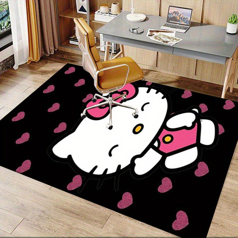 1 шт. Sanrio Hello Kitty Ковер для офиса с принтом русалки Прямоугольный коврик под стол, Идеальный декор для гостиной, спальни, кухни, Нескользящий пол