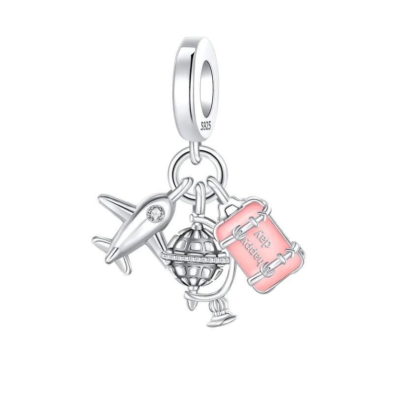 Мода Самолет Путешествия Земля Шармы Медь Планета Астронавт Серьги Бусины Подходят Оригинальным Браслетам Изысканные DIY Ювелирные Изделия