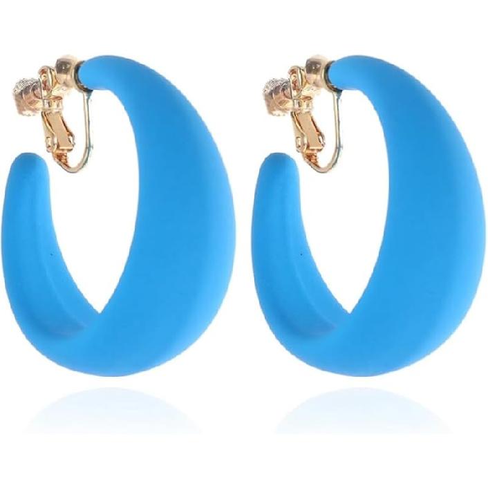 Массивные клипсы-кольца для женщин Съемные Широкие Заметные Серьги Без Прокола Модные Аксессуары 80-х 90-х Винтажные Неоновые Вечеринки Украшения Для Образа