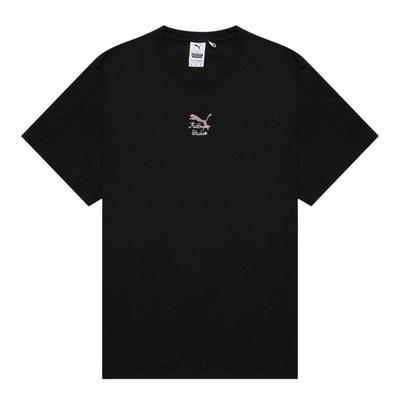 X Kidsuper Studios Printed Breathable Pullover Celebrity Neck Short Sleeve T Shirt Men Tops Black 530410-01