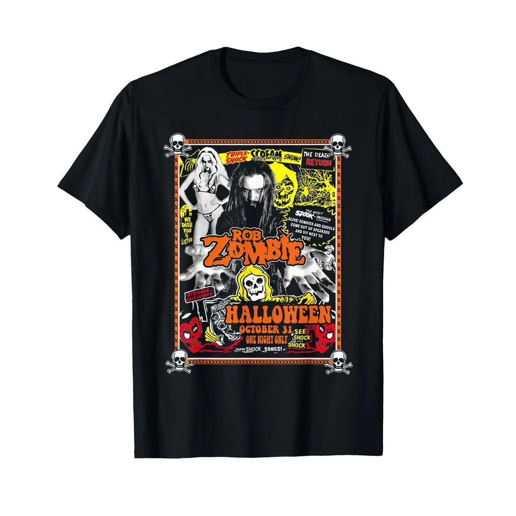 Rob Zombie Halloween One Night Only T Shirt Vintage Washed Slightly Stylish Comfortable Homme Soft Stretched Graphic Versatile
