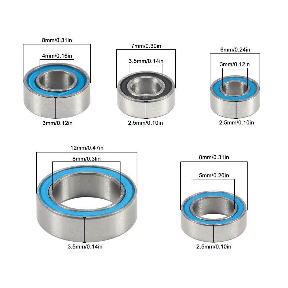 RC Bearing Kit Stainless Steel Ball Bearings Helical Axle Gear Set for TRX-4M Traxxas TRX4M 1/18 RC Crawler Car Upgrade Parts